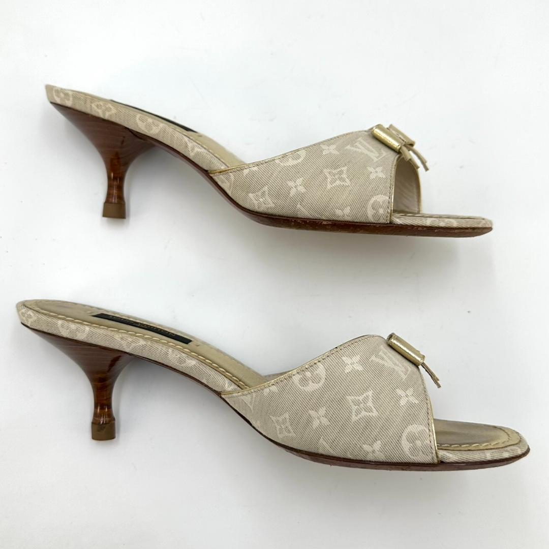 LOUIS VUITTON ルイヴィトン ミュール モノグラム ミニ リボン