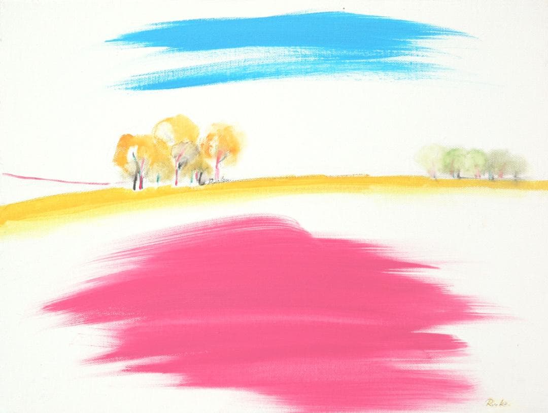 油絵 菅家令子 絵 絵画 インテリア 額付(白) uF6-111509 風景