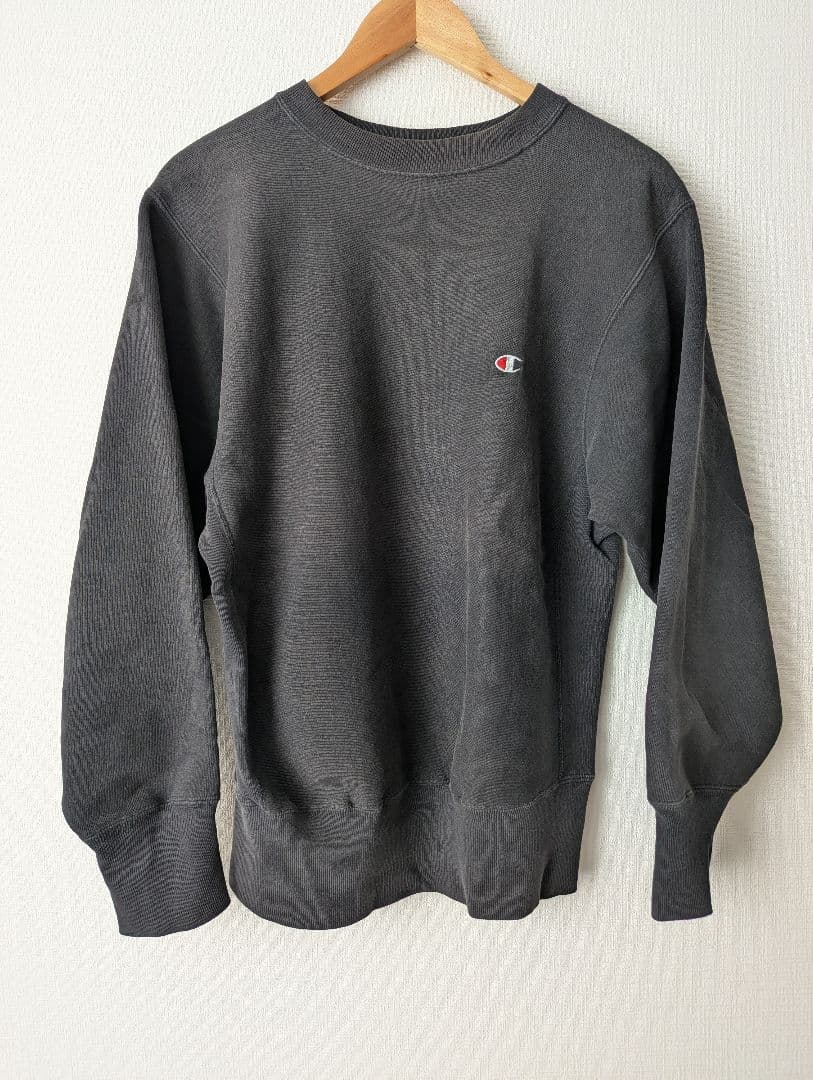 90s Champion リバースウィーブ スウェット 無地 ブラック