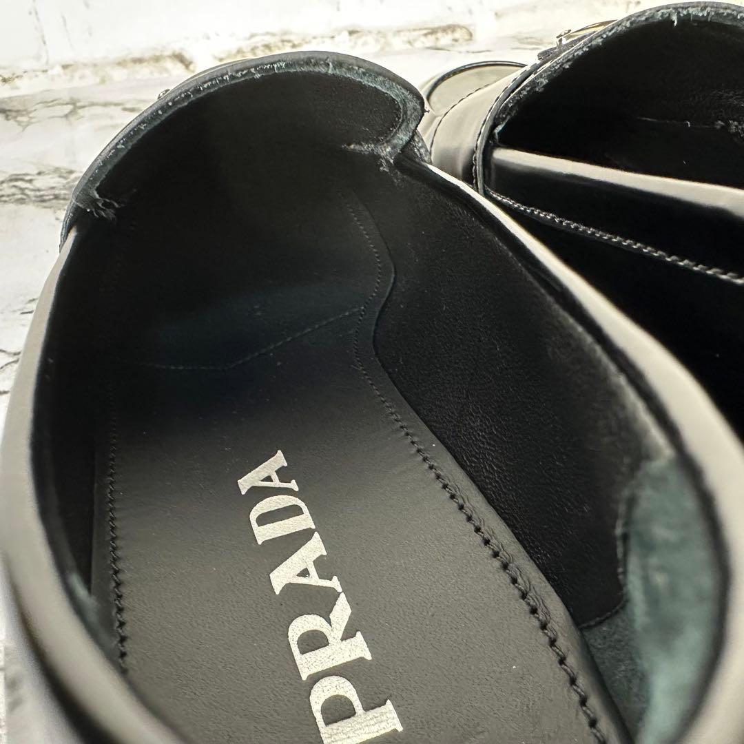 ほぼ未使用✨プラダ ブラッシュドレザー 三角ロゴ ローファー 付属品完備