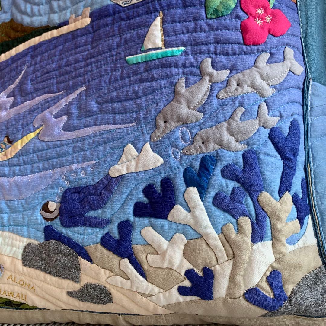 ハワイアンキルト　バッグ　タペストリー　フラガール 鳥　ハワイ　オーダー