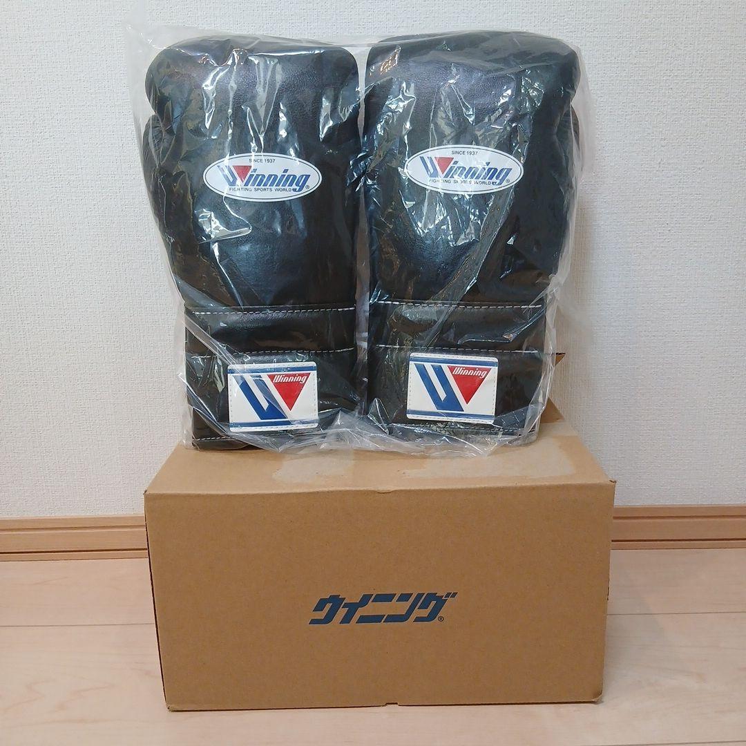 ウィニング ボクシンググローブ 14 oz ブラックひも式