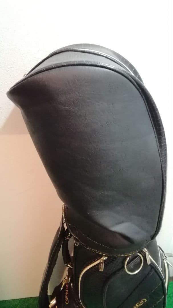 CORAGIO コラッジオ　ワニ柄 キャディバッグ　ブラック　型押し