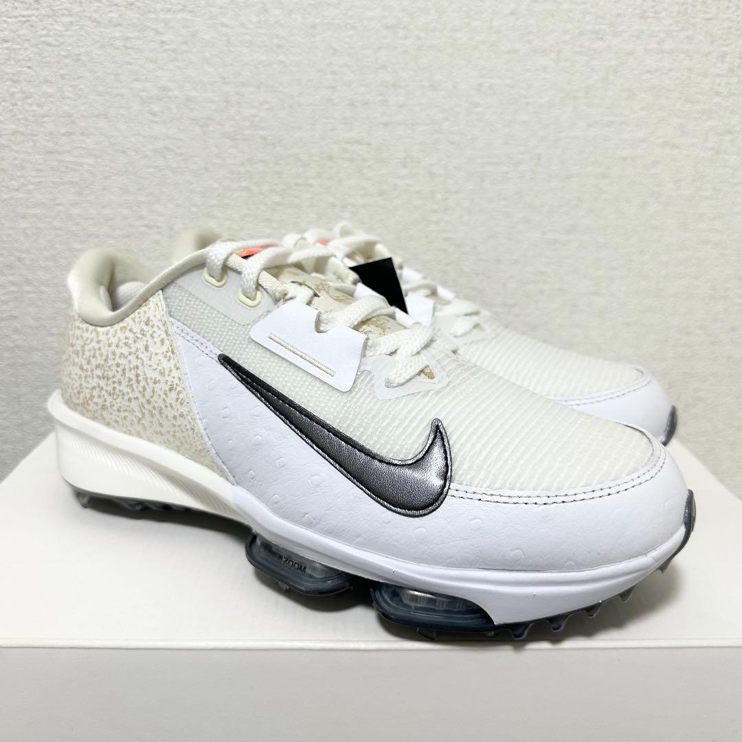 ナイキ 26.5 インフィニティツアー レザー 白 ゴルフ シューズ スパイク