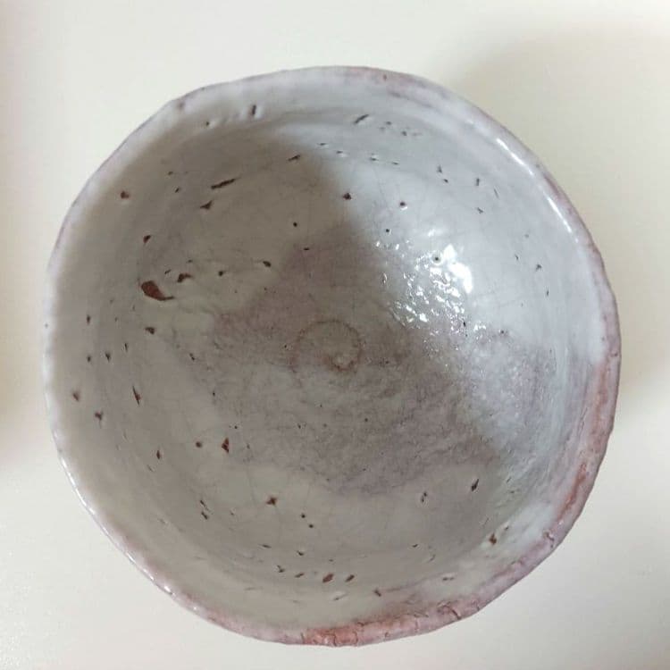 萩焼　茶碗　鬼萩窯変筆洗形　宇田川聖谷造　共箱付き