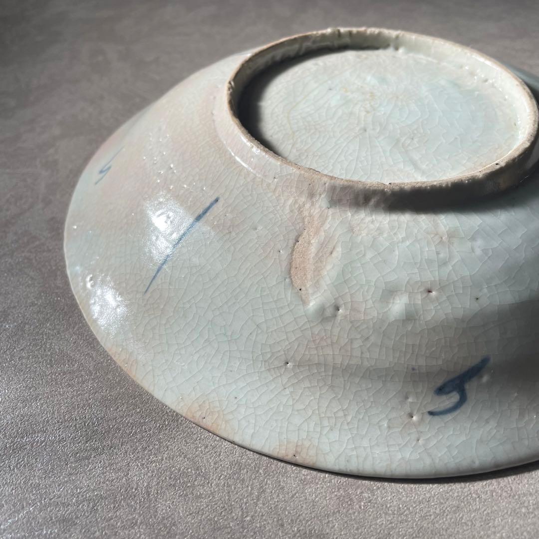 初期伊万里芙蓉手花鳥文皿七皿 江戸時代 骨董 アンティーク 肥前磁器 古伊万里