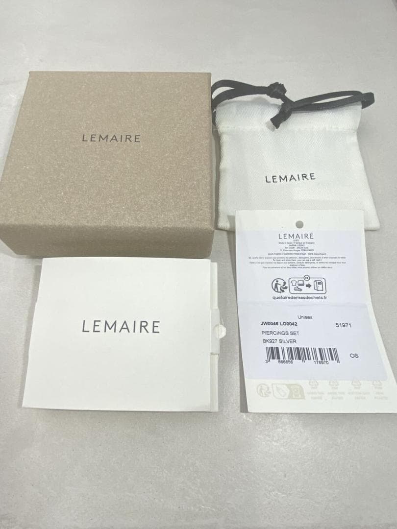 美品 正規 LEMAIRE ルメール シルバー925 ピアス セット 802P▲