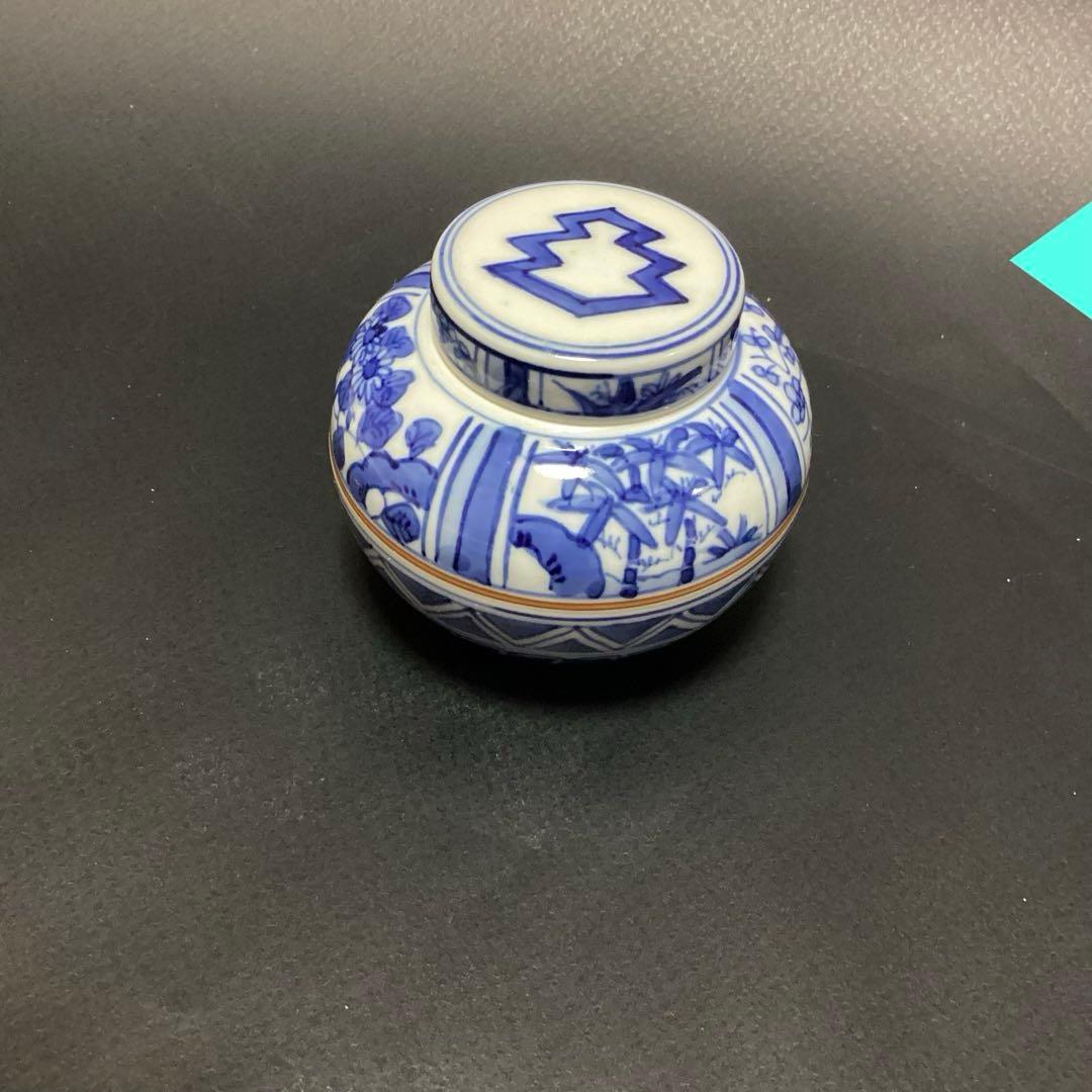 ☆専用　煎茶道　茶心壷　宗家　茶壺　青白い花模様の茶道具 茶入