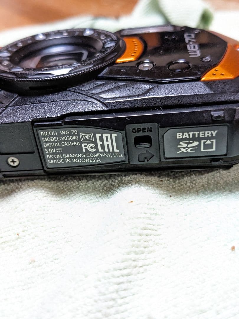 リコー　WG-70.防水デジタルカメラ。
