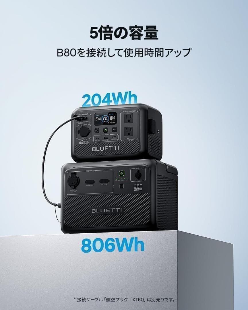【M2984-320-268】ポータブル電源 AC2A 204Wh/300W