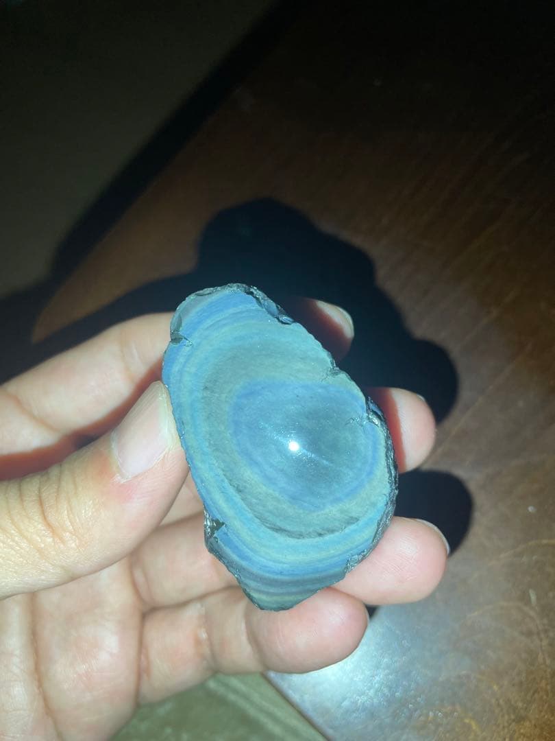 研磨品　十勝石玲瓏　ブルー、イエロー　レインボーオブシディアン