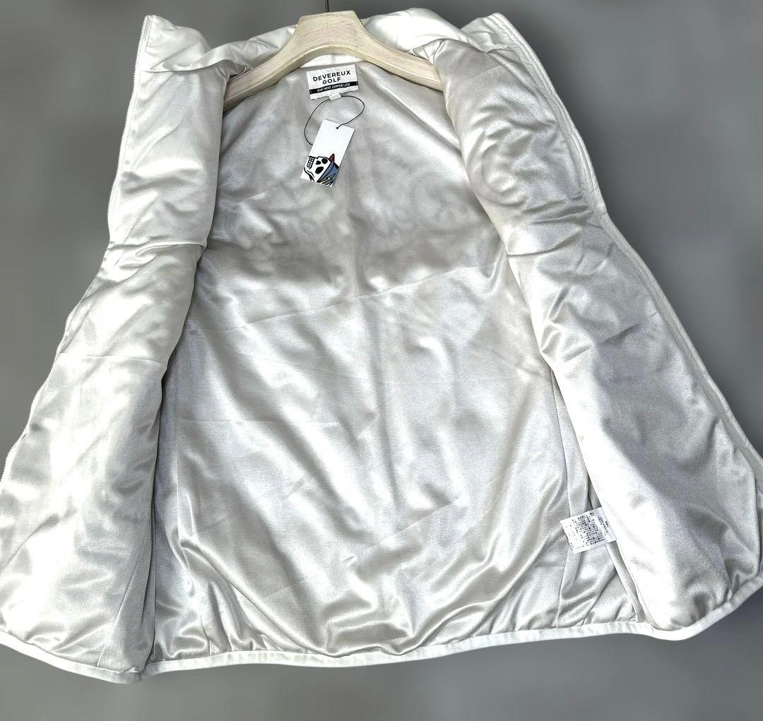 新品未使用【デヴァローゴルフ】中綿ダウンキルティング フルジップベスト（白）