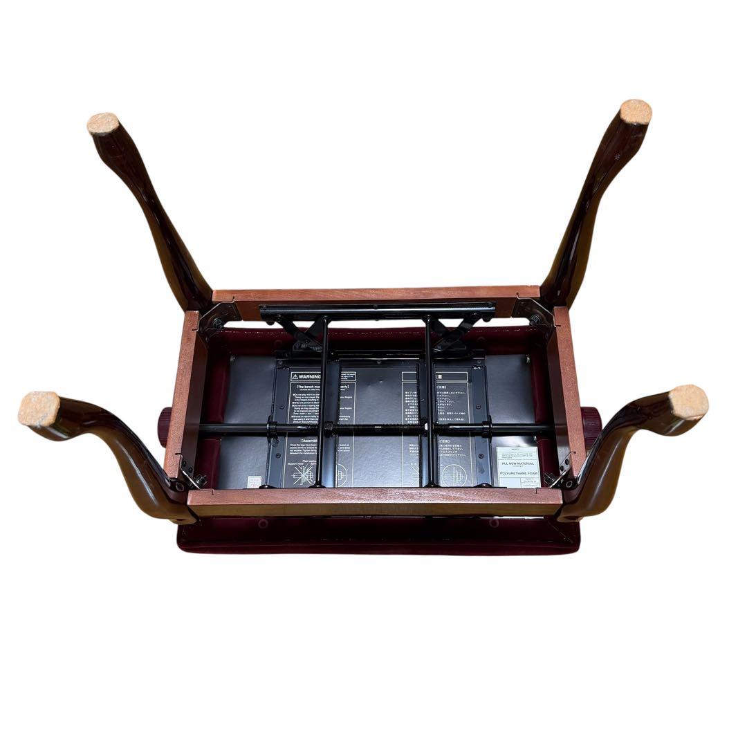 KAWAI 昇降式 ピアノ椅子 猫脚 ワインレッド 河合楽器 正規タグ有