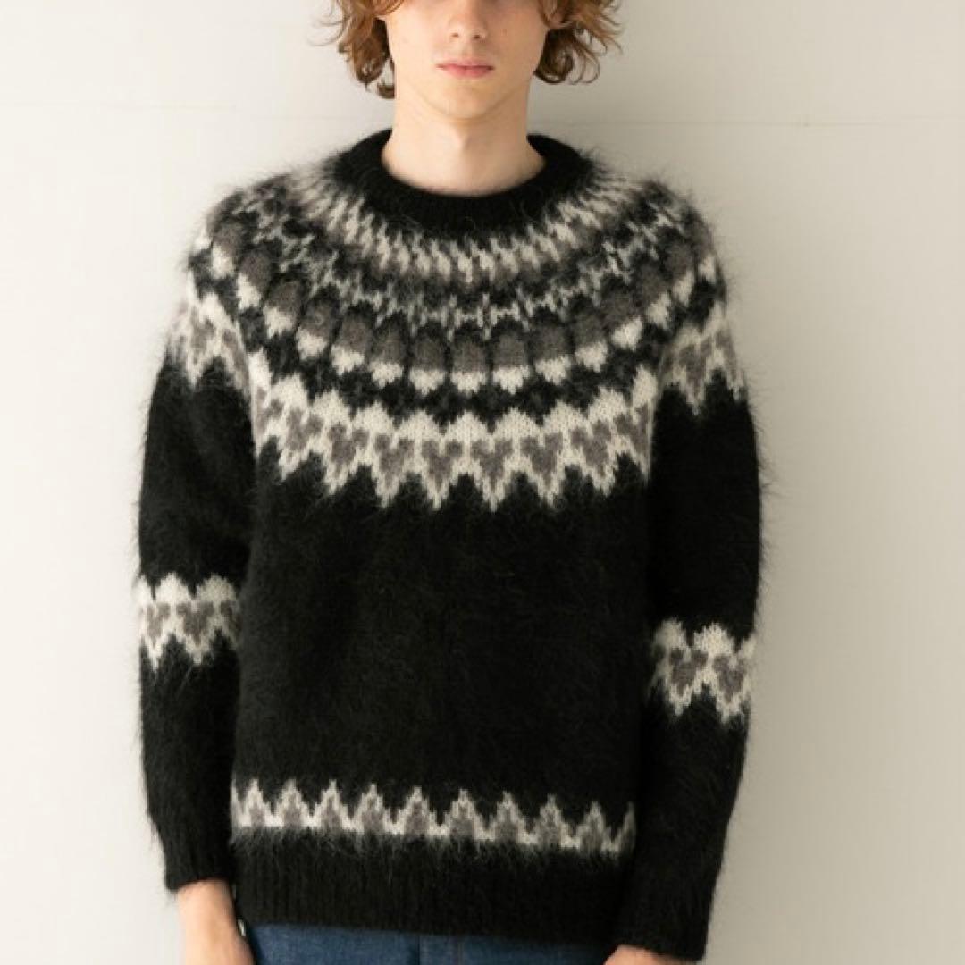 BATONER バトナー ノルディック ニット セーター モヘア ブラック