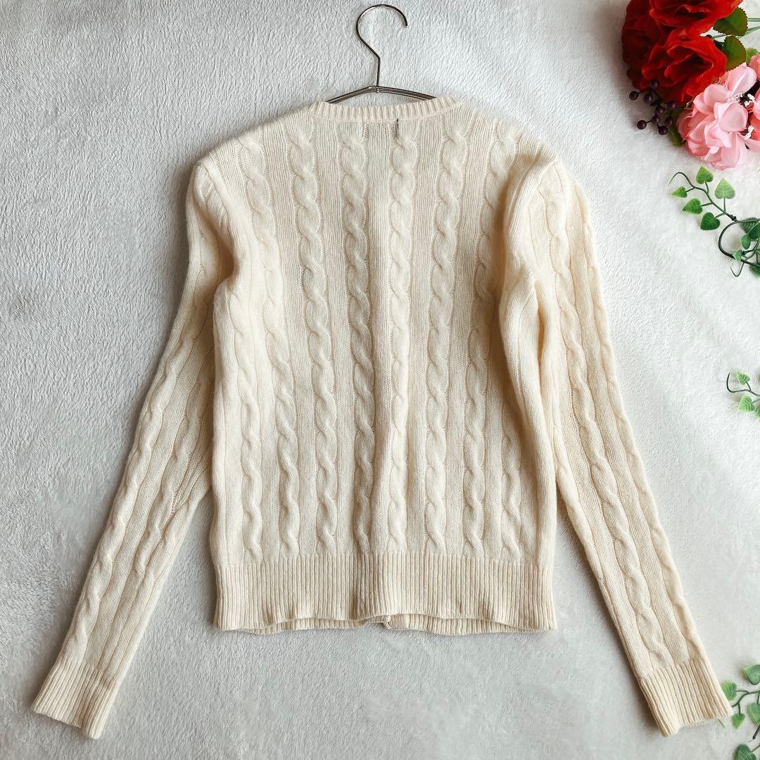 ポロラルフローレン★カシミヤ ケーブルニット カーディガン ポニー刺繍/手洗い可