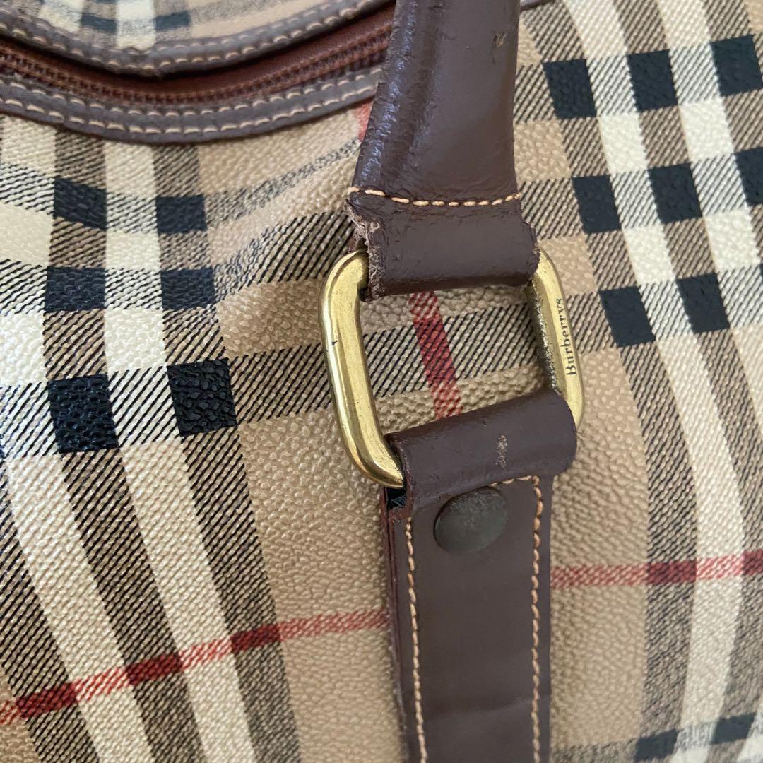 外観美品　BURBERRYS ボストンバッグ　PVC ノバチェック　大容量