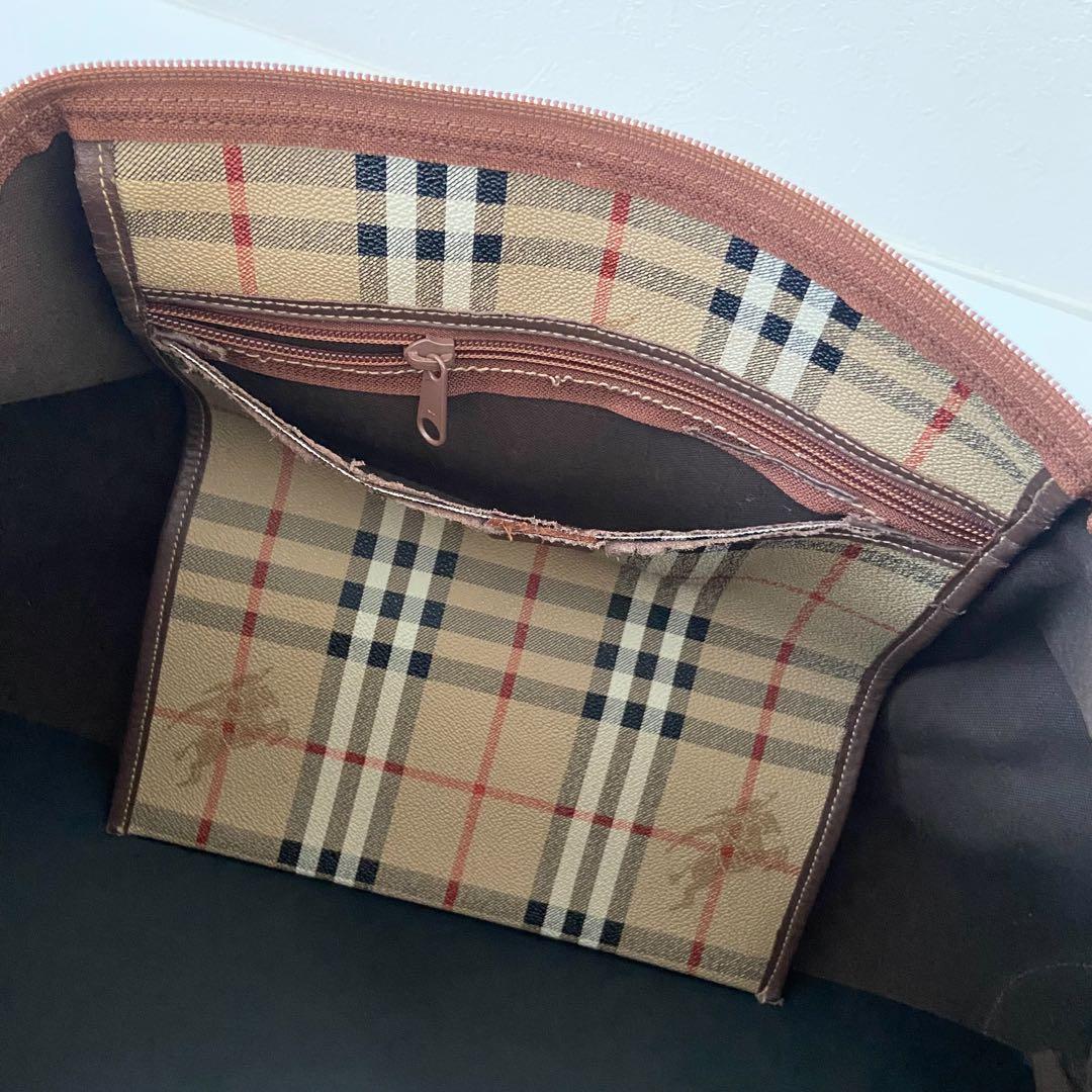 外観美品　BURBERRYS ボストンバッグ　PVC ノバチェック　大容量