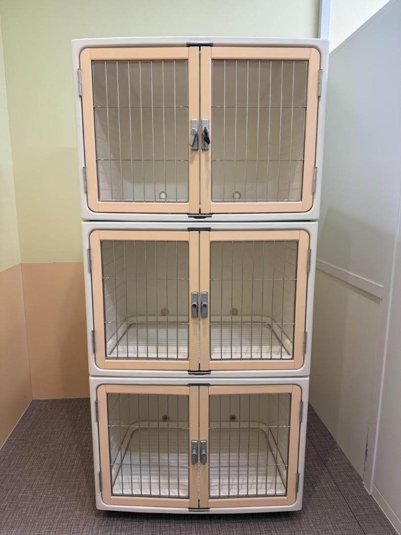 【新古品】ボンビアルコン ペットマンション 片面タイプ 3段片面 ベージュ C