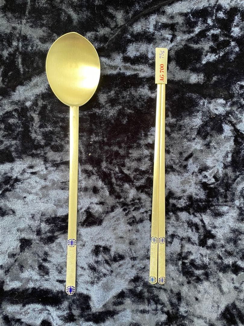 純銀/AG700 75g/韓国製　匙　箸　セット