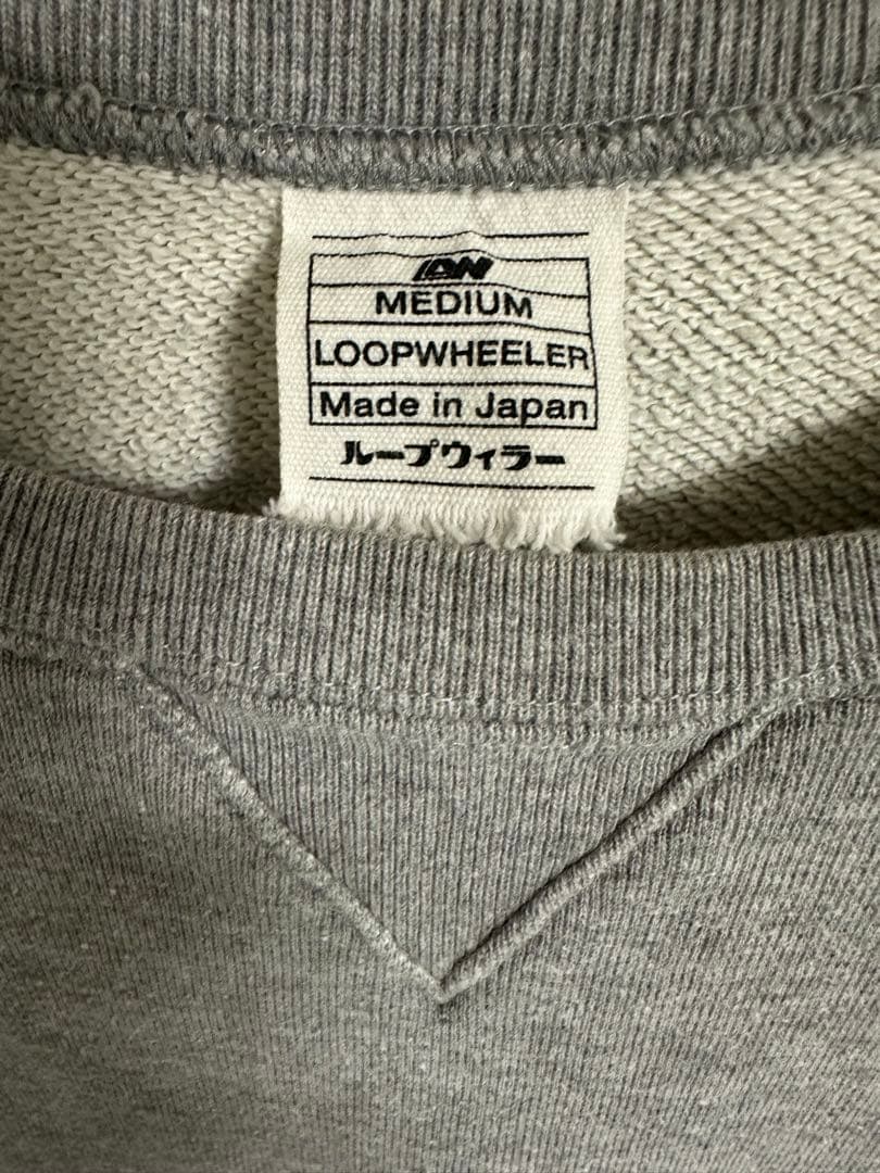 ループウィラー　LW01 丸胴吊り編みクルースウェット　グレー