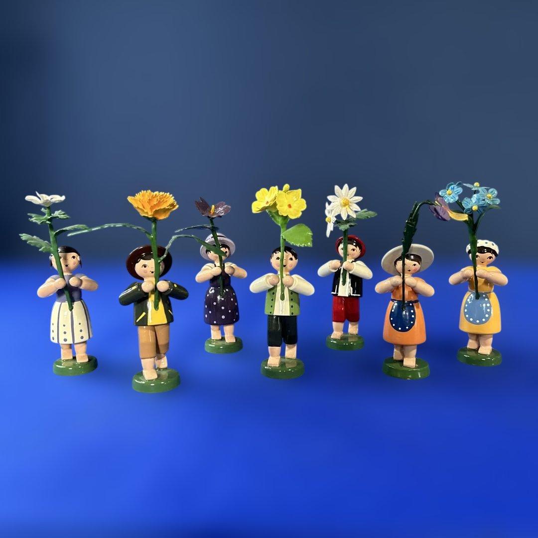 ザイフェン　ドイツ　ウルミック工房　木製人形 フラワーチルドレン