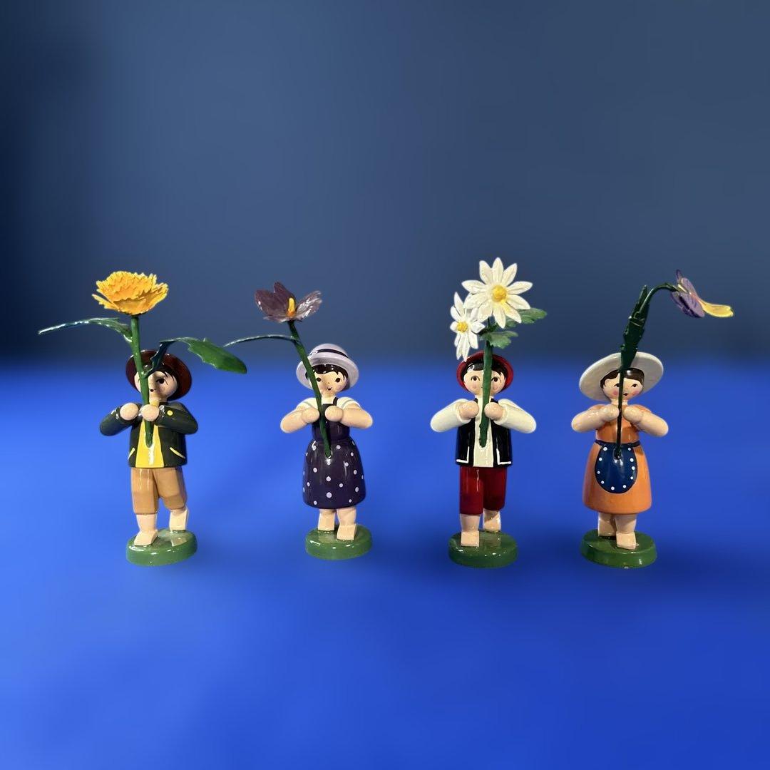 ザイフェン　ドイツ　ウルミック工房　木製人形 フラワーチルドレン