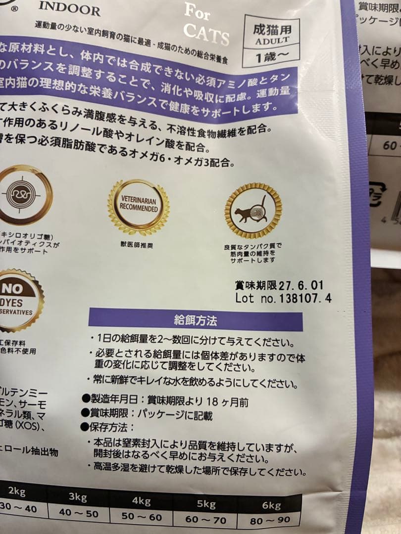 計10.4キロ ELMO インドア成猫用ドライフード 2キロ×4と400g×6