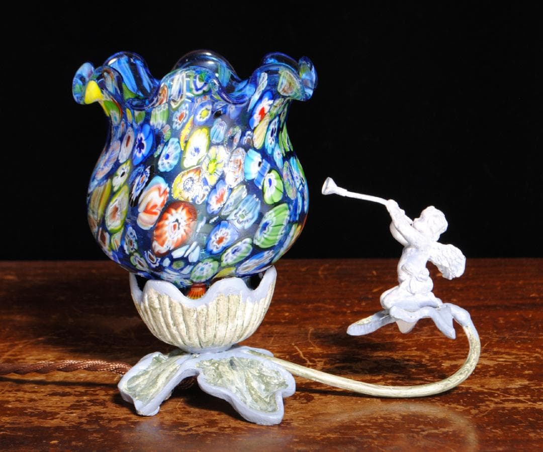 【MURANO】ITALY　ムラノ　ベネチアン　ガラス　希少ランプ作品