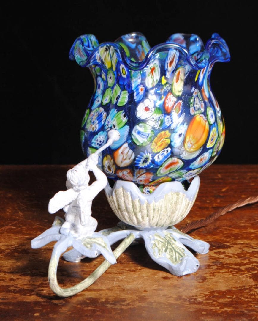 【MURANO】ITALY　ムラノ　ベネチアン　ガラス　希少ランプ作品