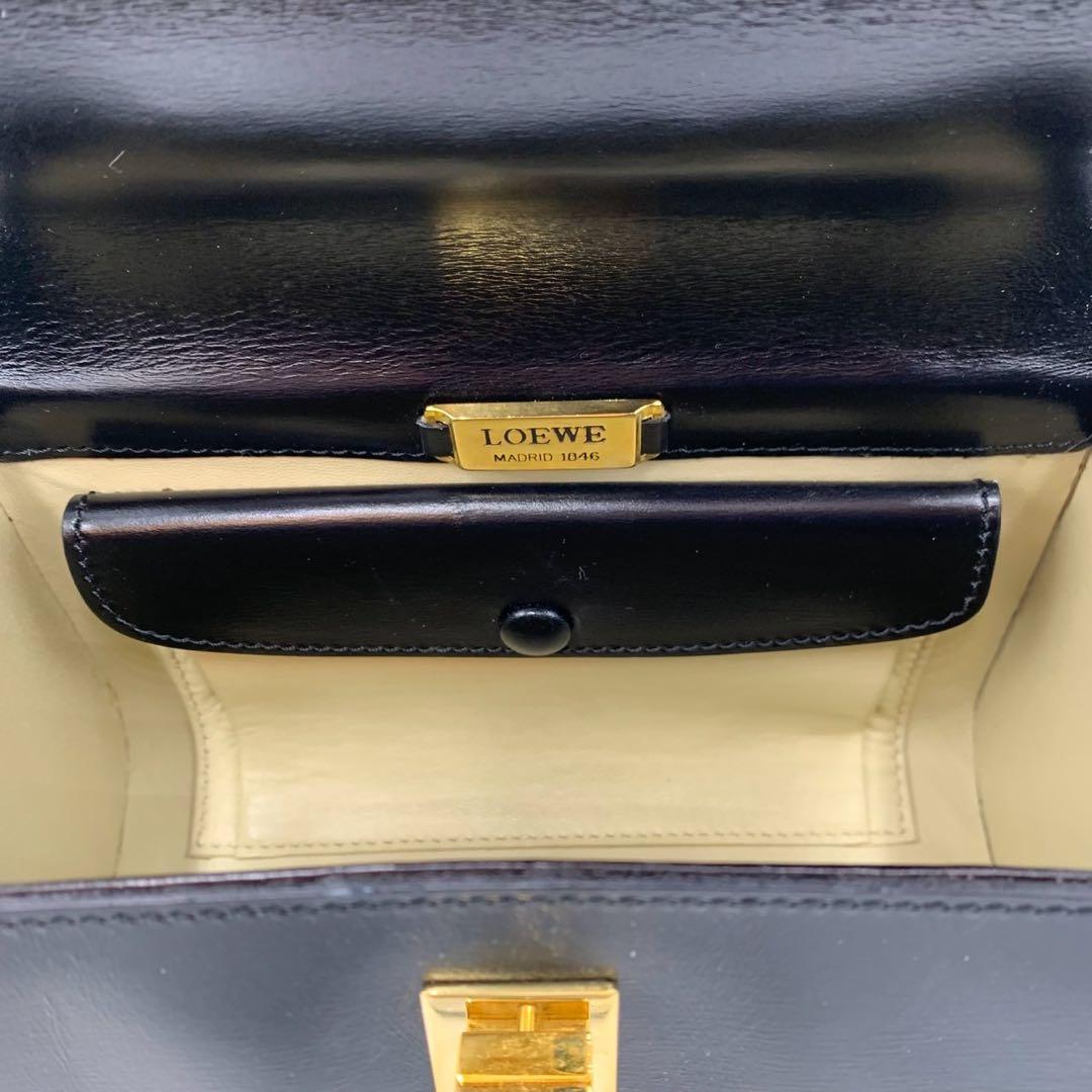 極美品 ロエベ トップハンドル ハンドバッグ アナグラム バニティ フォーマル