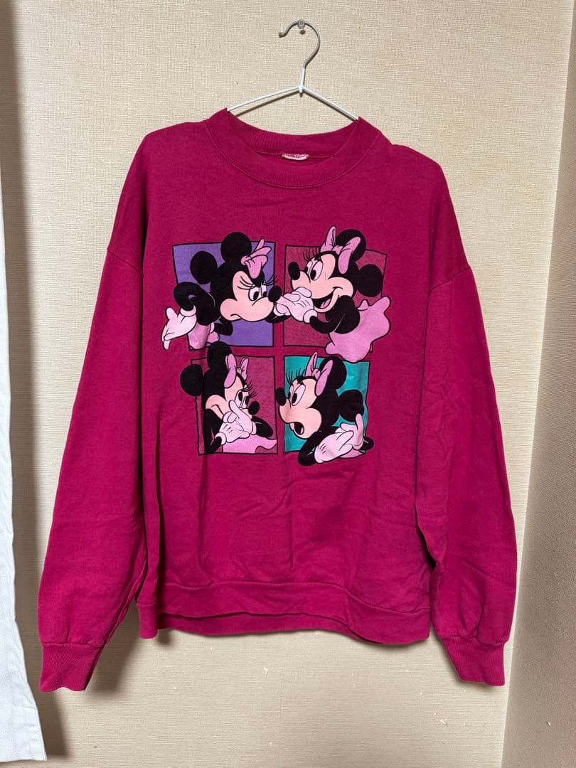 80s 90s Disney ミニー プリントトレーナー ピンク