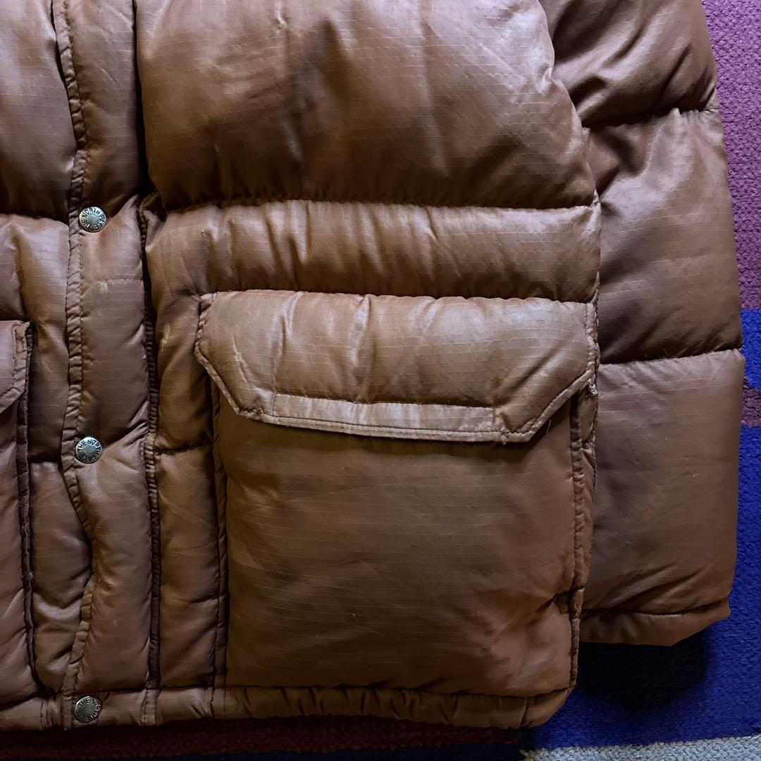 70s The North Face 茶タグ カラコラム ダウン ジャケット