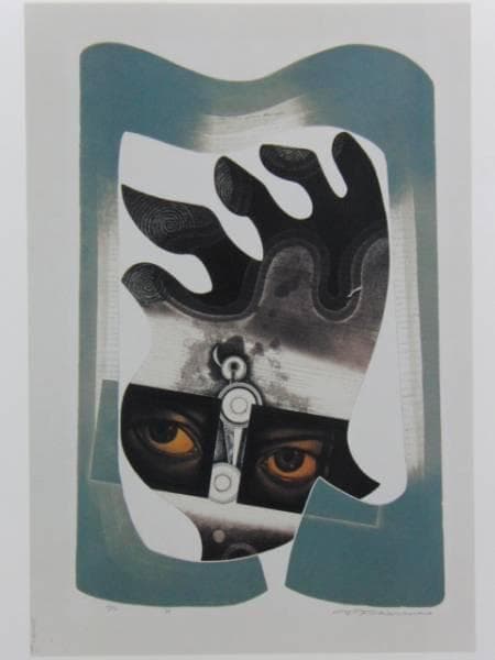 深澤幸雄、拳の中の影、希少画集画、新品額付、状態良好