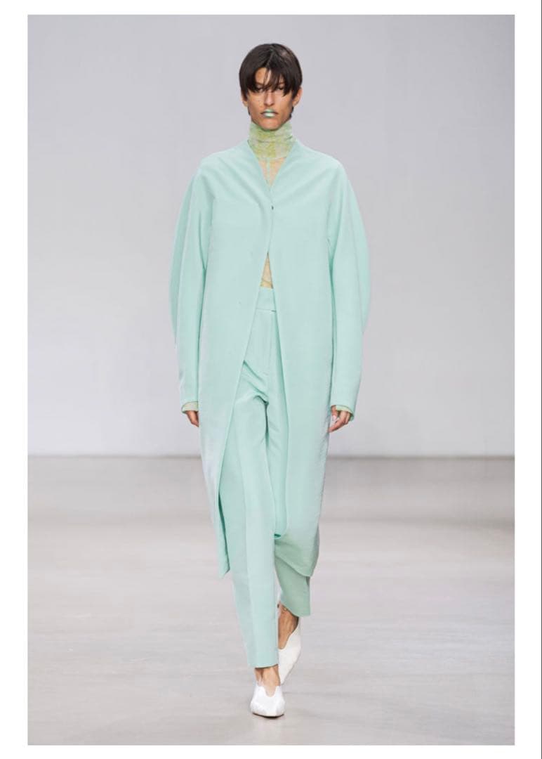 mame kurogouchi マーブルプリント シアー ハイネック トップス