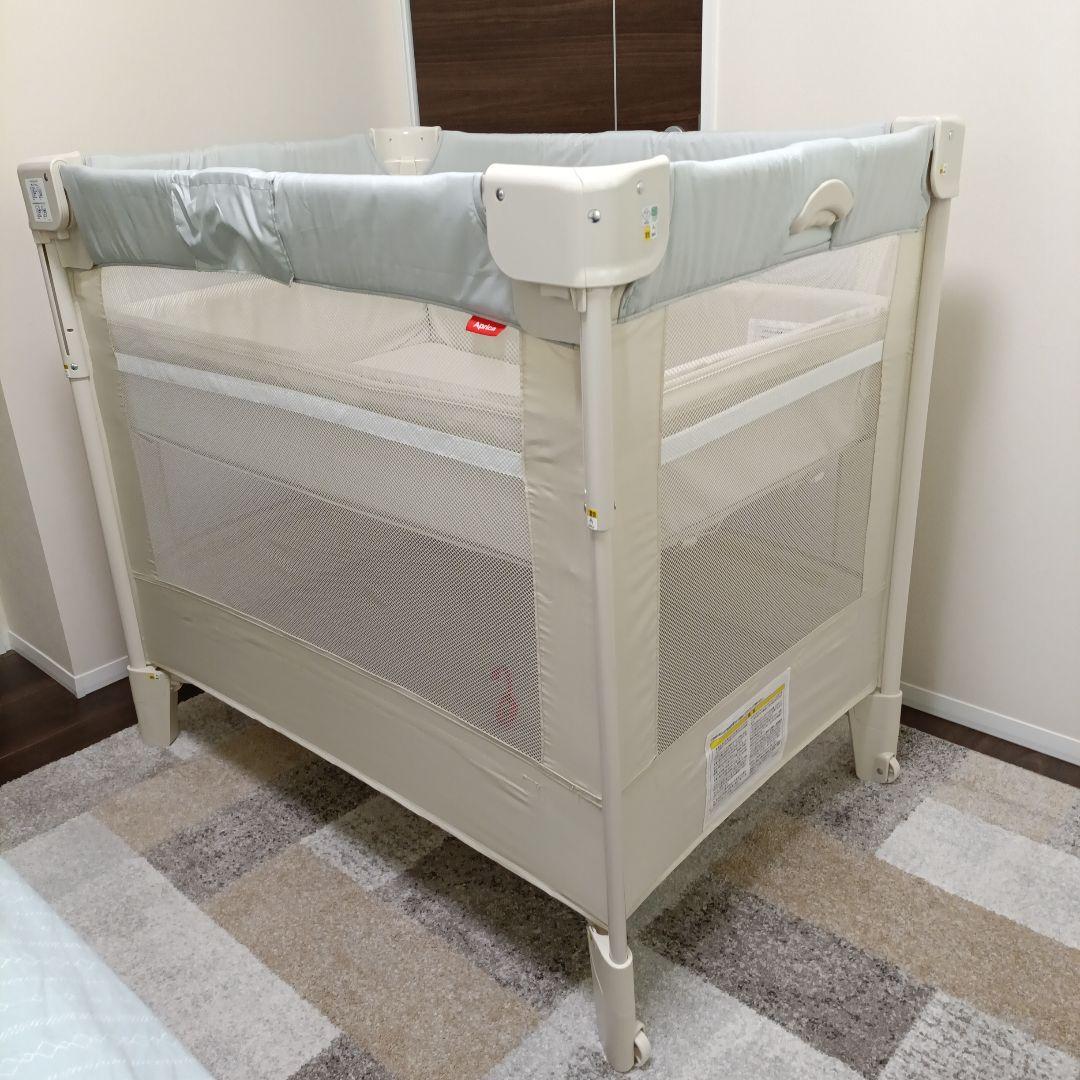 Aprica ベビーベッド ココネルエアーAB ホワイトグレー