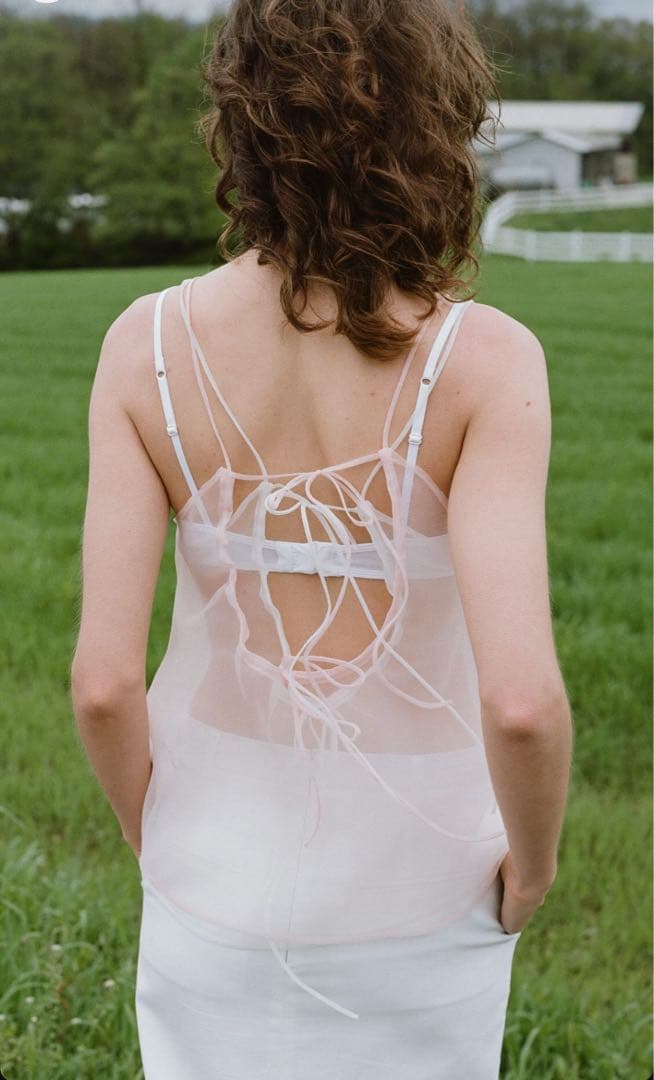 値下げ【新品未使用】MONOHA 24SS Organza sleeveless