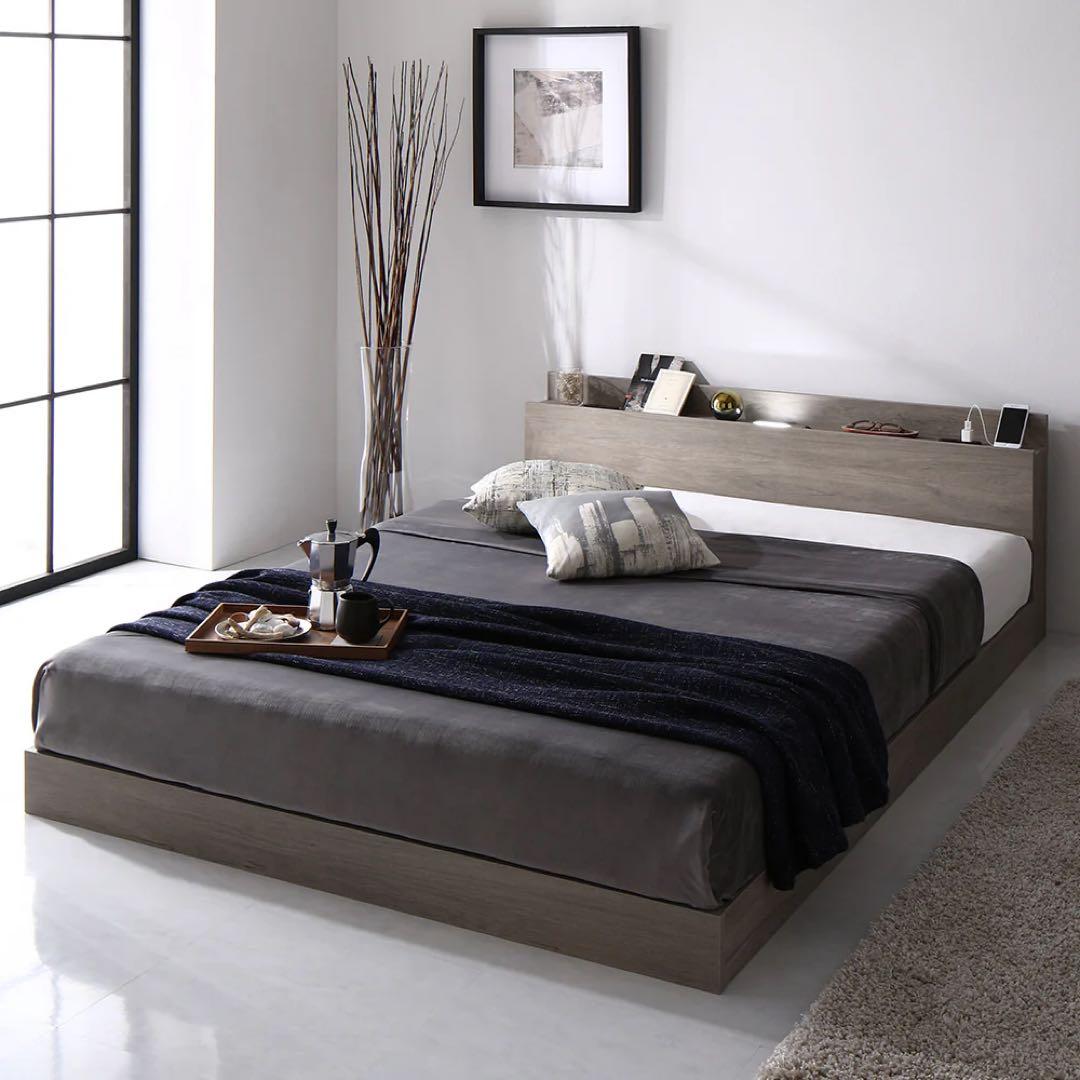 RASIK 未開封ベッド！！ダブルサイズ、グレージュカラー