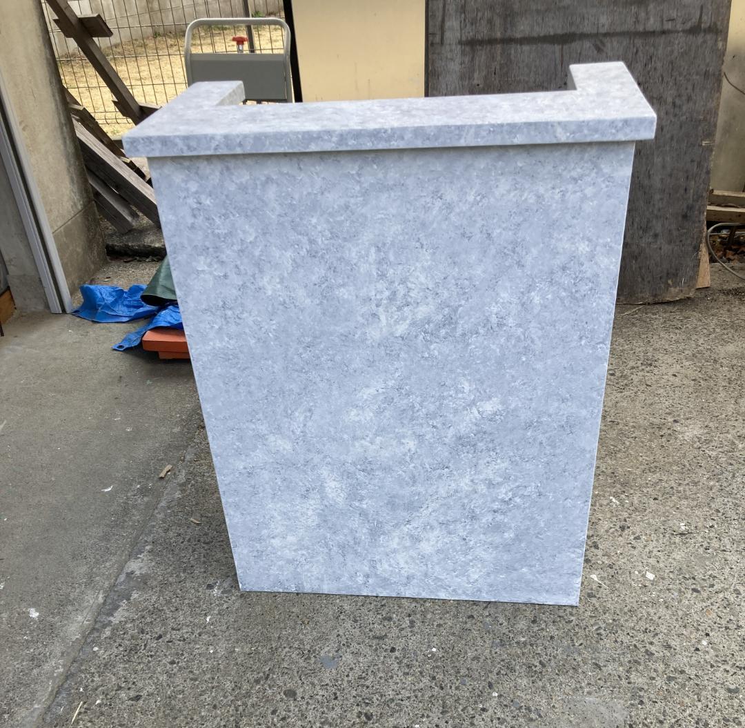 受注製作ホワイトストーン柄★御影調★カウンターテーブル800★☆ネイル　美容室