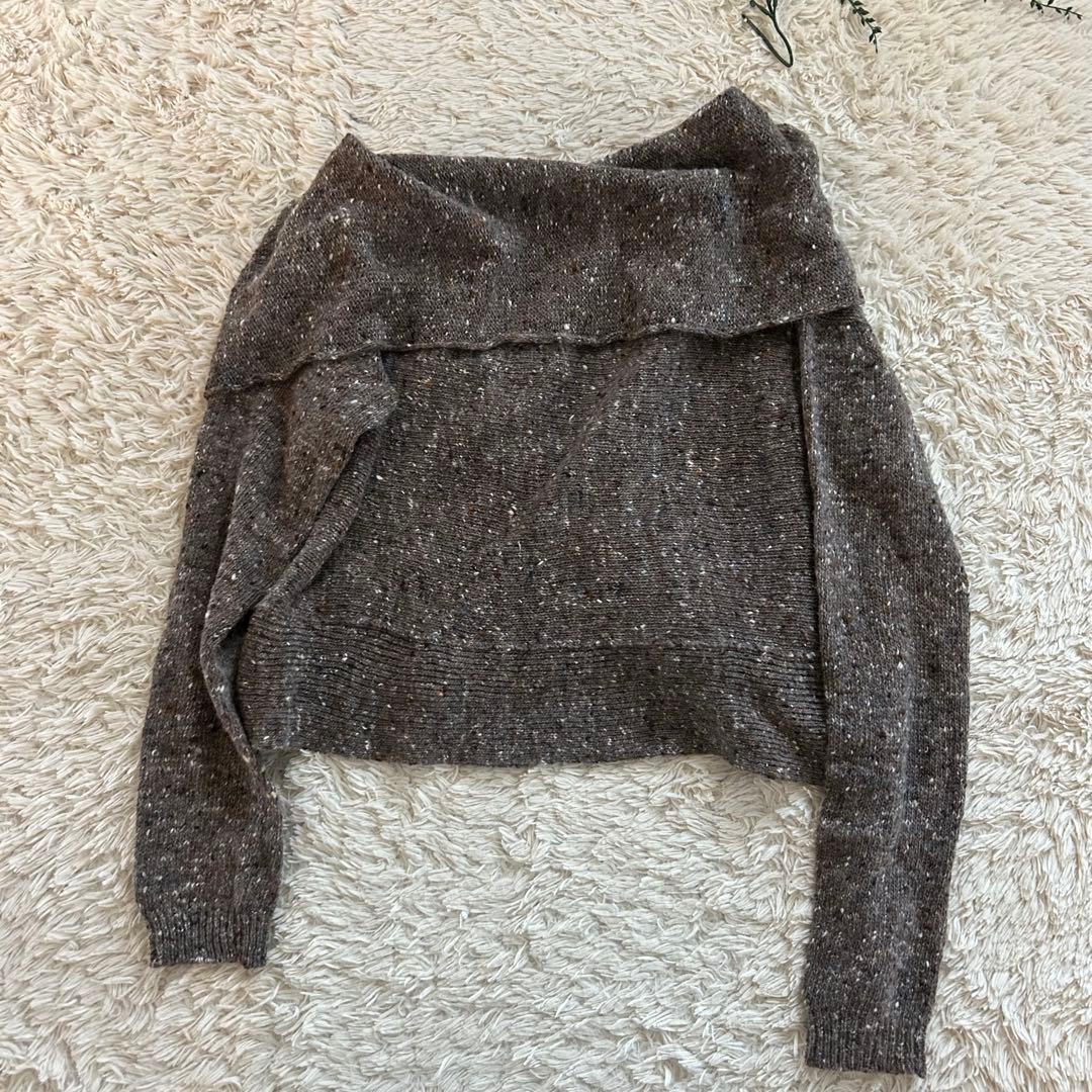 ワイズ　ヨウジヤマモト　アンゴラ　カーディガン　安全ピン　ビックカラー　変形