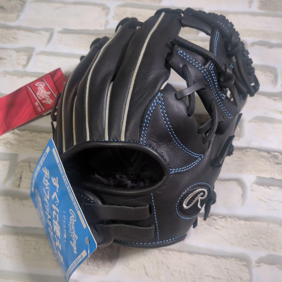 【未使用・タグ付き】Rawlings 軟式グローブ 黒/青 ジュニアS