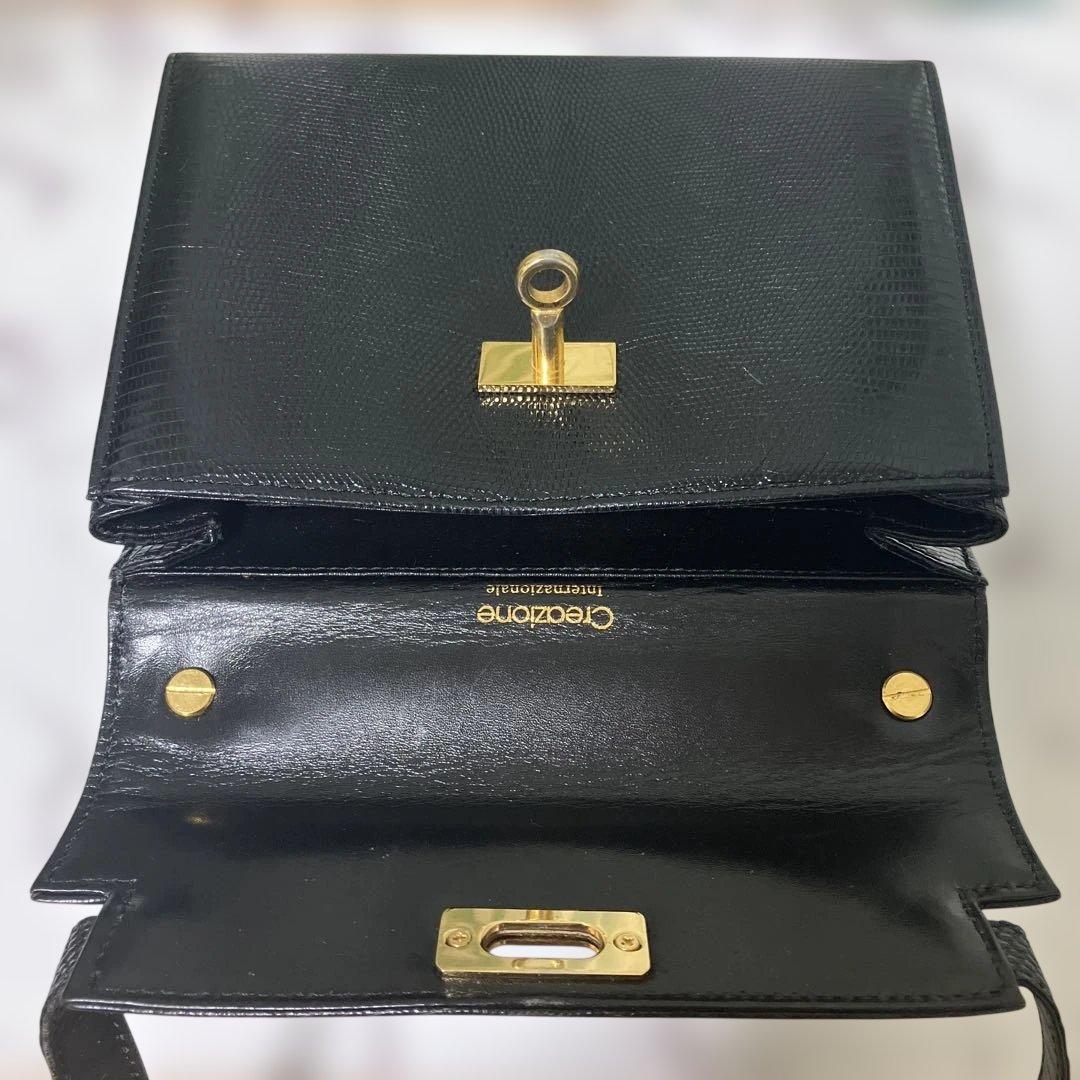 creazione ハンドバッグ 革製 リザード 南京錠・鍵付き クレアツォーネ