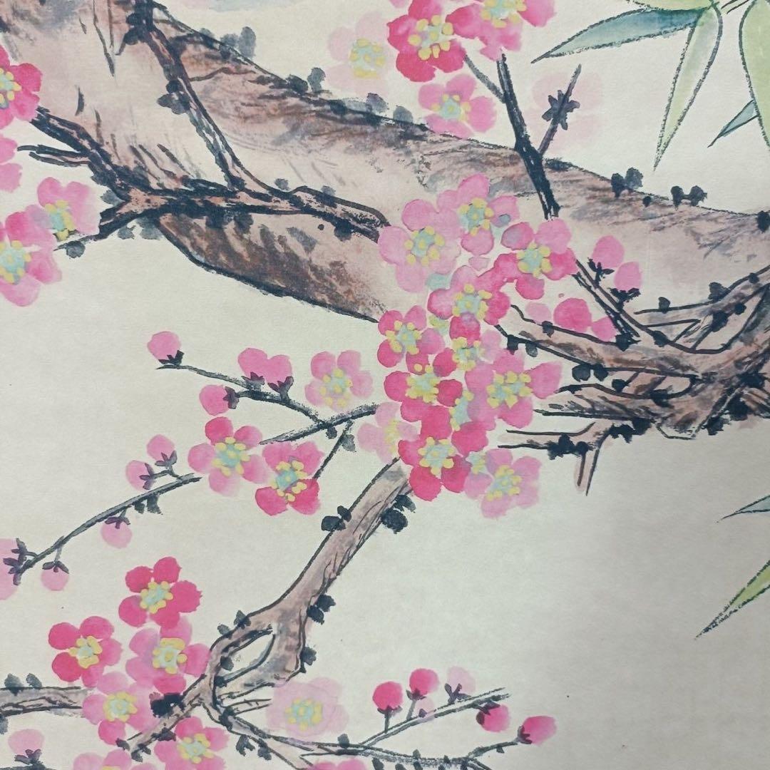 董其昌様式 花鳥図 掛軸 三尺中堂画 証書付き 高級インテリア 客間 玄関装飾