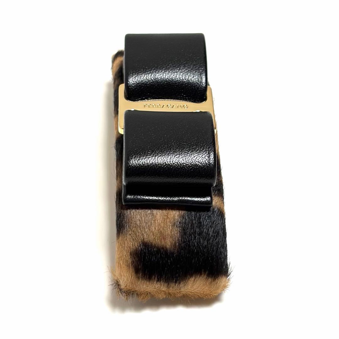 Ferragamo バレッタ ヴァラ レザー ポニーカーフ アクセサリー 美品