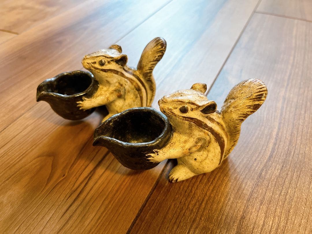 小杉窯　唐津焼　ど〜ぞのリス　ミルクピッチャー2つセット