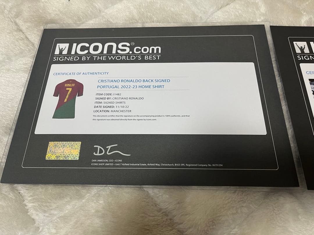 クリスティアーノ・ロナウド 直筆サイン入り ポルトガル代表 icons社証明書