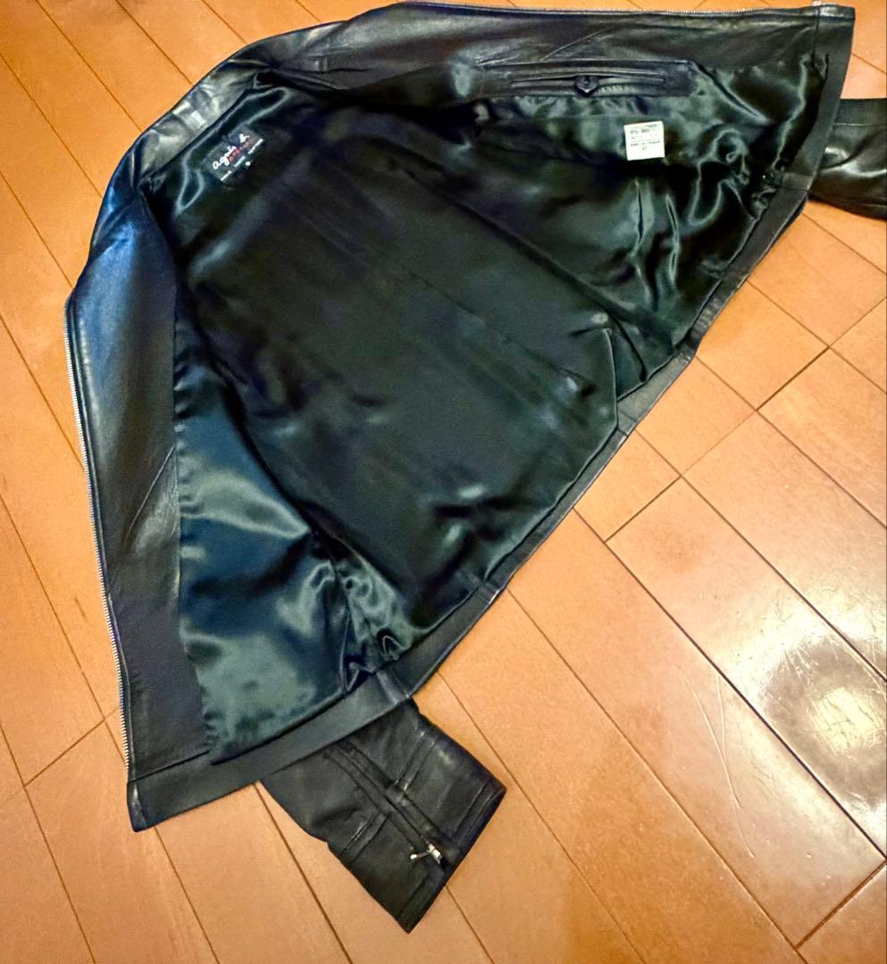 アニエスベー ラムレザー ライダースジャケット フランス製　サイズ0