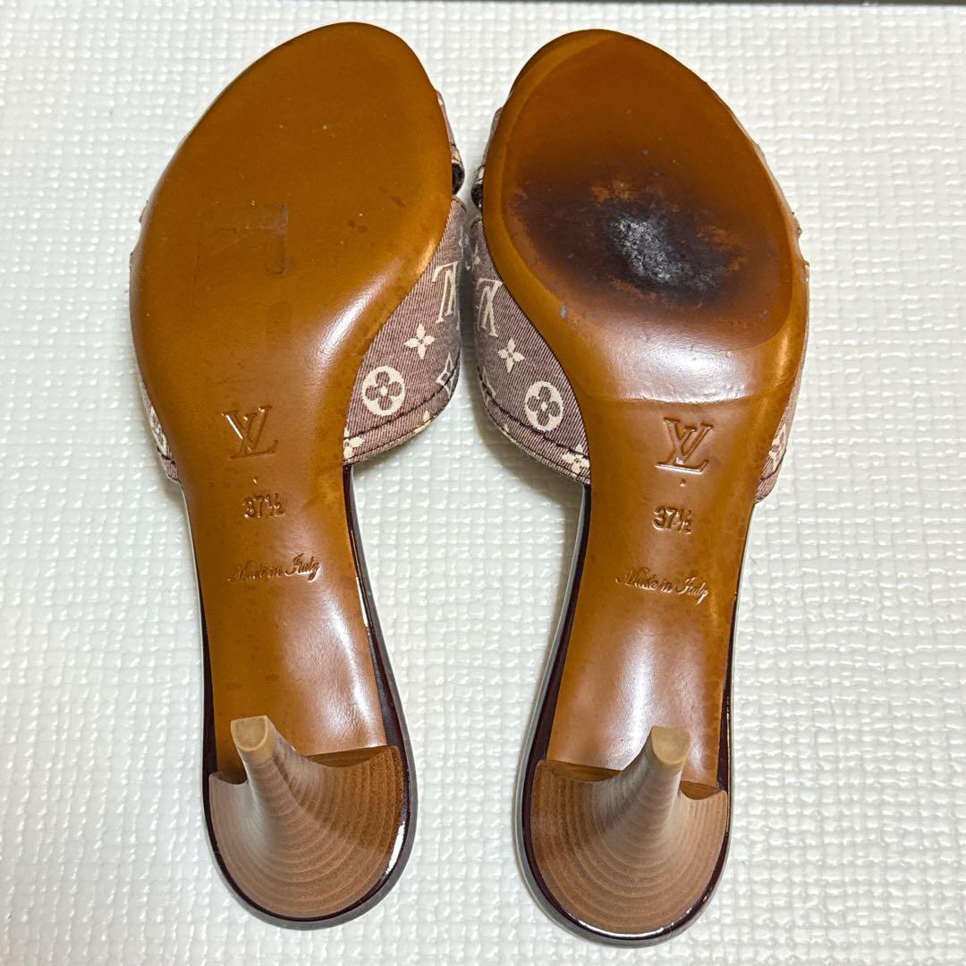 LOUIS VUITTON ブラウン クロスストラップミュール