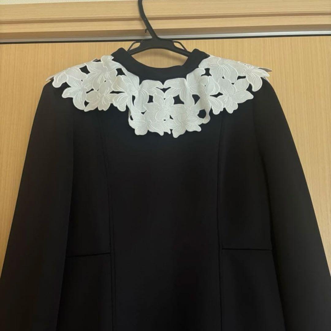 セルフォード/ブラック レース襟 ワンピース　36