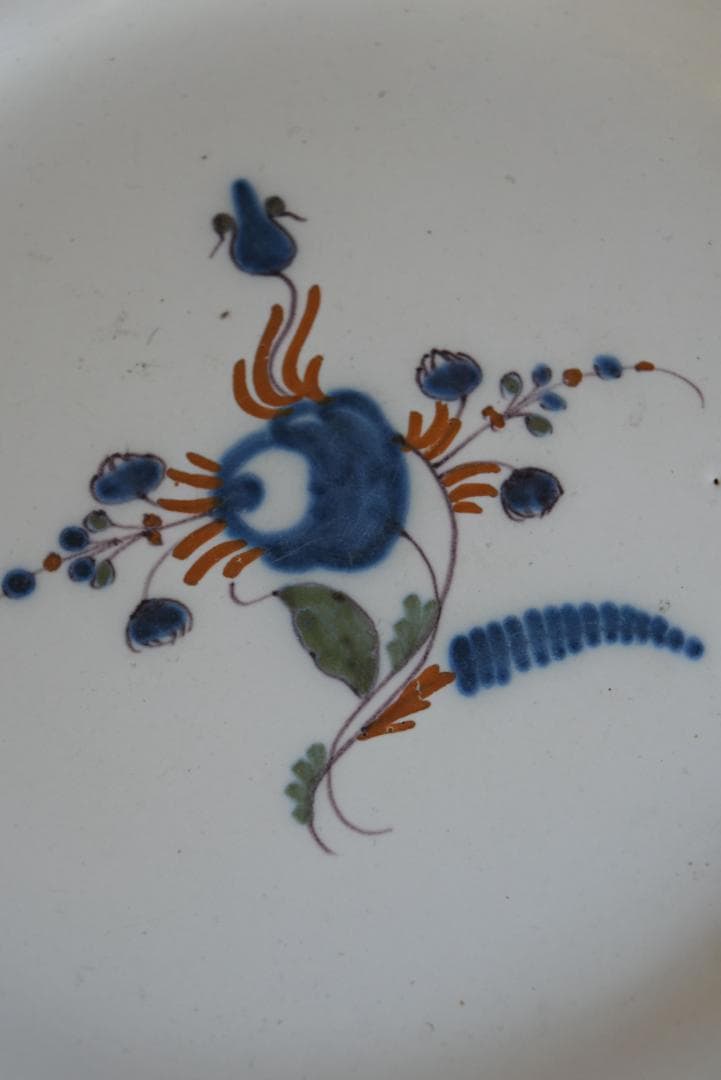 あんみつ姫さま専用　眺めの良いインディゴ花文皿　アンティーク　西洋民藝