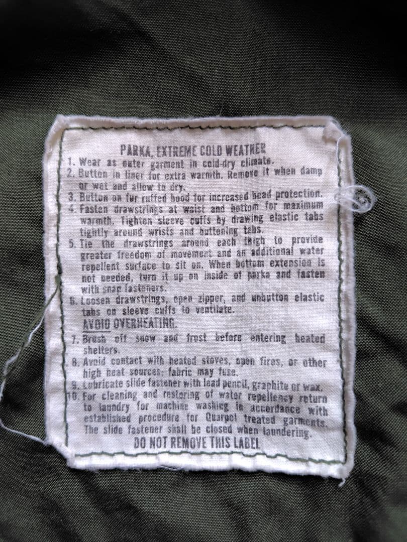 70s m-65 フィッシュテールパーカー　フルセット　Sサイズ